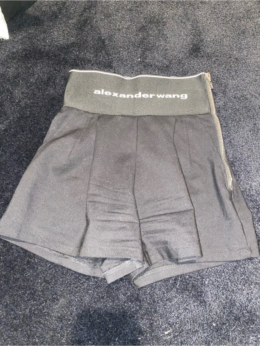 Alexander Wang Black Logo Elastic-Waist Skort Shorts